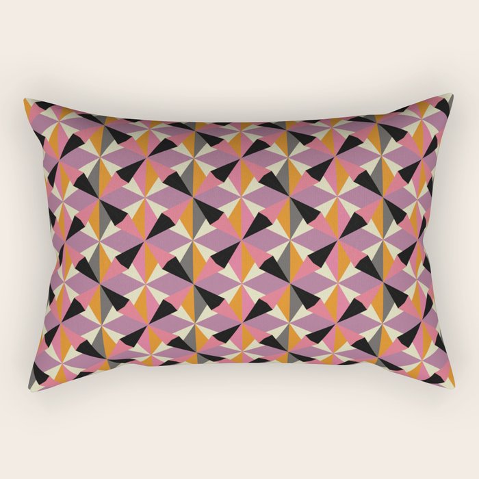 Geometric Color Utopia orange, lilac, gray, cream and black Rectangular Pillow Gallery Image 2