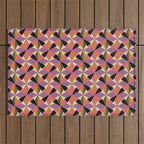 Geometric Color Utopia orange, lilac, gray, cream and black Outdoor Rug Gallery Image 1