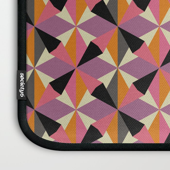 Geometric Color Utopia orange, lilac, gray, cream and black Laptop Sleeve Gallery Image 3