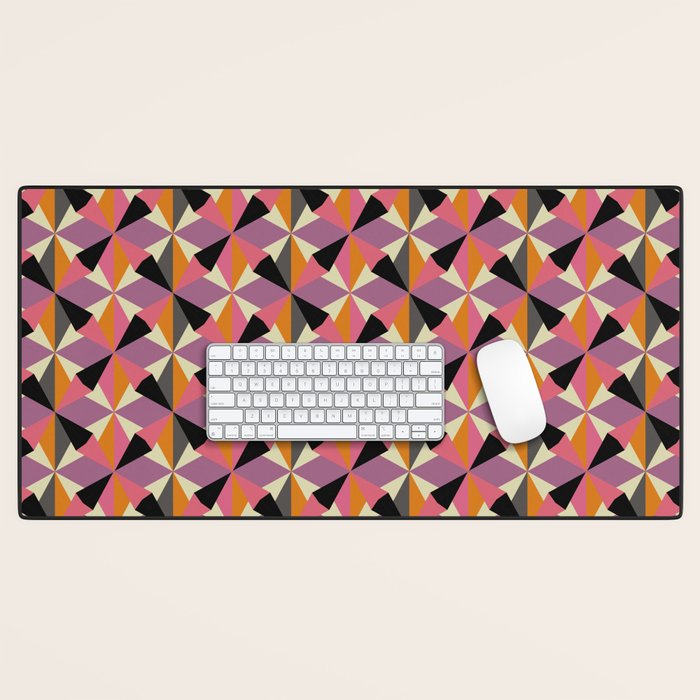 Geometric Color Utopia orange, lilac, gray, cream and black Desk Mat Gallery Image 1