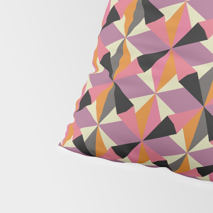 Geometric Color Utopia orange, lilac, gray, cream and black Pillow Sham Gallery Image 4