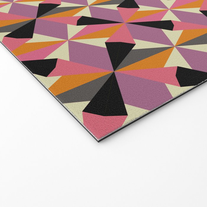 Geometric Color Utopia orange, lilac, gray, cream and black Welcome Mat Gallery Image 2