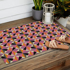 Geometric Color Utopia orange, lilac, gray, cream and black Outdoor Rug Gallery Image 2