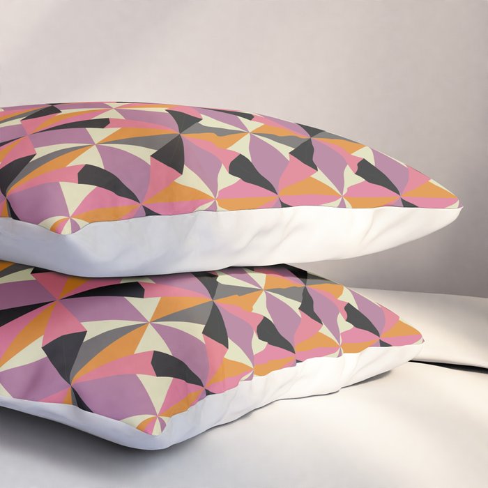 Geometric Color Utopia orange, lilac, gray, cream and black Pillow Sham Gallery Image 3