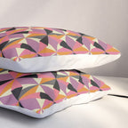 Geometric Color Utopia orange, lilac, gray, cream and black Pillow Sham Gallery Image 3