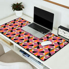 Geometric Color Utopia orange, lilac, gray, cream and black Desk Mat Gallery Image 2