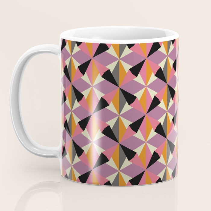 Geometric Color Utopia orange, lilac, gray, cream and black Coffee Mug Gallery Image 3