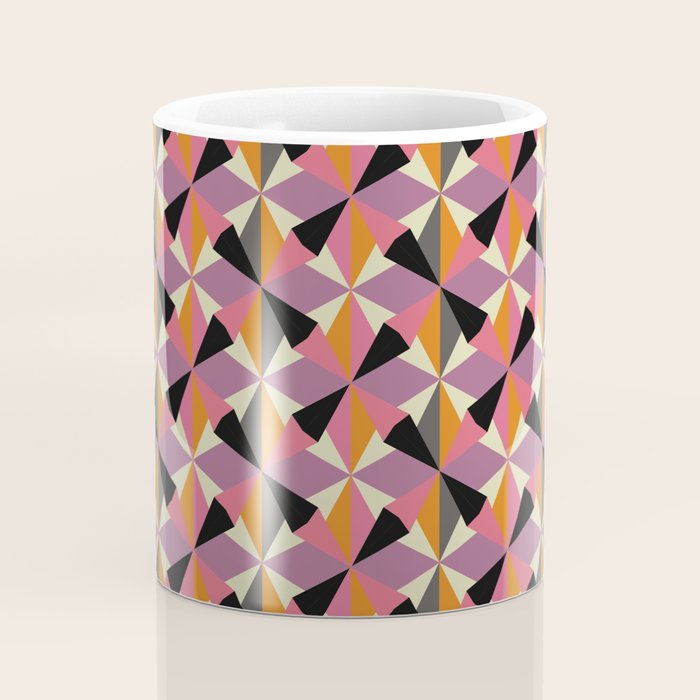Geometric Color Utopia orange, lilac, gray, cream and black Coffee Mug Gallery Image 4
