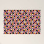 Geometric Color Utopia orange, lilac, gray, cream and black Welcome Mat Gallery Image 1