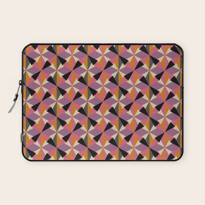 Geometric Color Utopia orange, lilac, gray, cream and black Laptop Sleeve Gallery Image 1