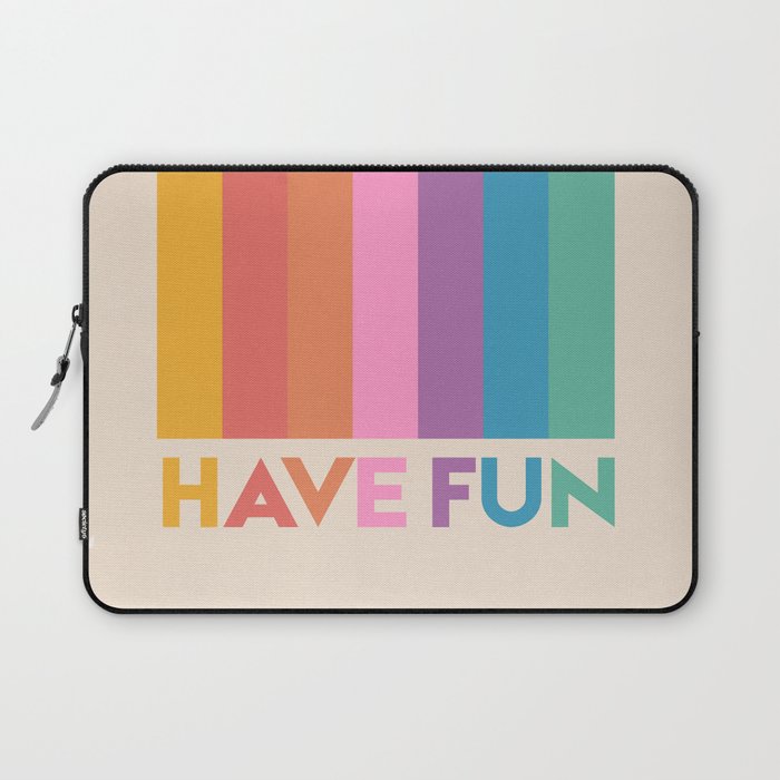 Vintage Rainbow Have Fun Text Laptop Sleeve Gallery Image 1