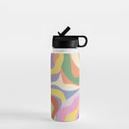 Retro Colorful Swirl Pattern Water Bottle Gallery Image 1