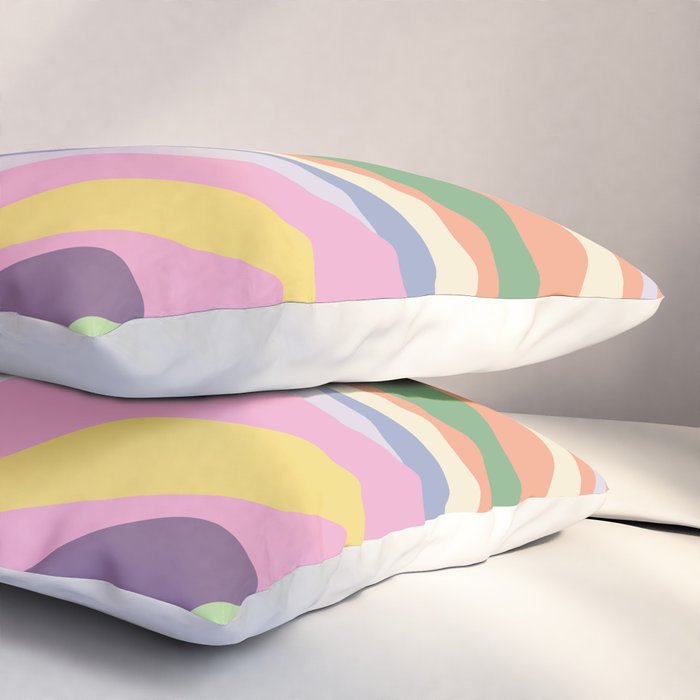 Retro Colorful Swirl Pattern Pillow Sham Gallery Image 3