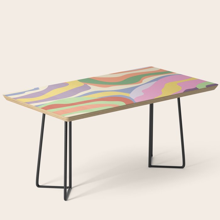 Retro Colorful Swirl Pattern Coffee Table Gallery Image 1
