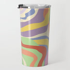 Retro Colorful Swirl Pattern Travel Mug Gallery Image 3
