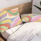 Retro Colorful Swirl Pattern Pillow Sham Gallery Image 2