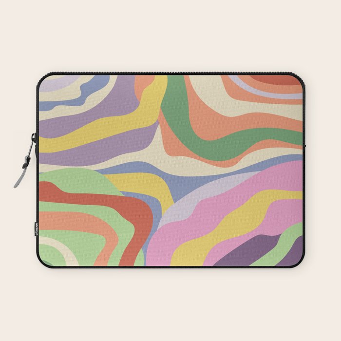 Retro Colorful Swirl Pattern Laptop Sleeve Gallery Image 1