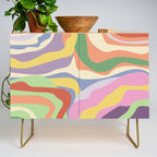 Retro Colorful Swirl Pattern Credenza Gallery Image 1