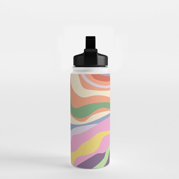 Retro Colorful Swirl Pattern Water Bottle Gallery Image 2