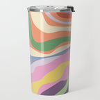 Retro Colorful Swirl Pattern Travel Mug Gallery Image 2