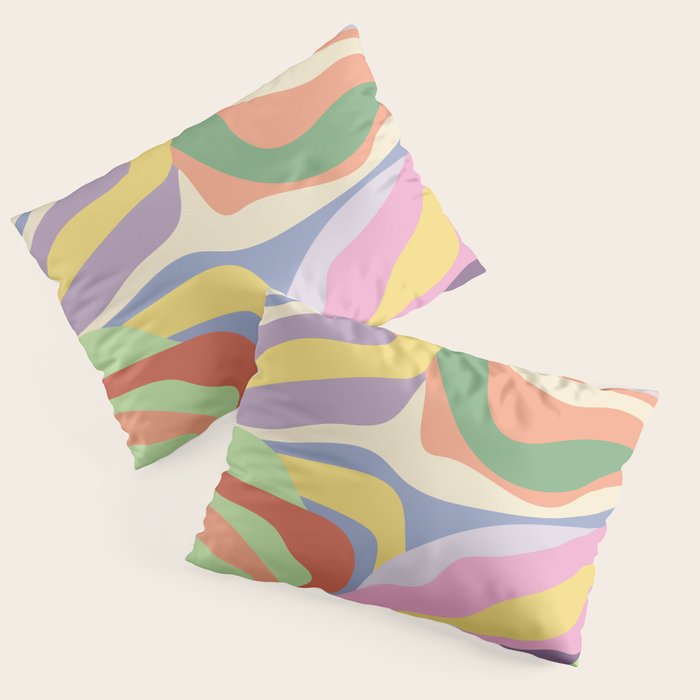 Retro Colorful Swirl Pattern Pillow Sham Gallery Image 3