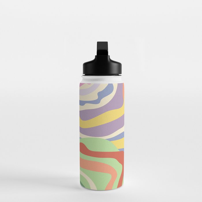 Retro Colorful Swirl Pattern Water Bottle Gallery Image 3