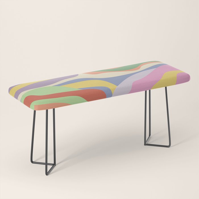 Retro Colorful Swirl Pattern Bench Gallery Image 1