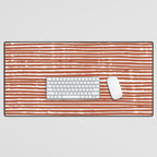 Rustic, Abstract Stripes Pattern in Terracotta Desk Mat Gallery Image 1