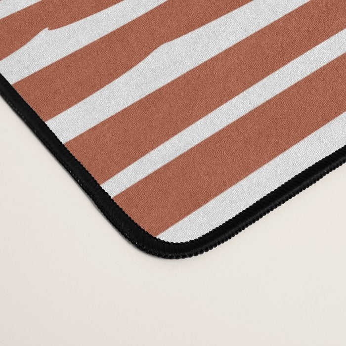 Rustic, Abstract Stripes Pattern in Terracotta Desk Mat Gallery Image 4
