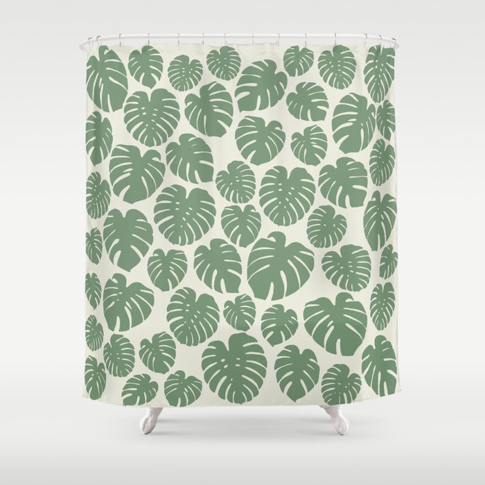 Monstera - Green Shower Curtain Gallery Image 1