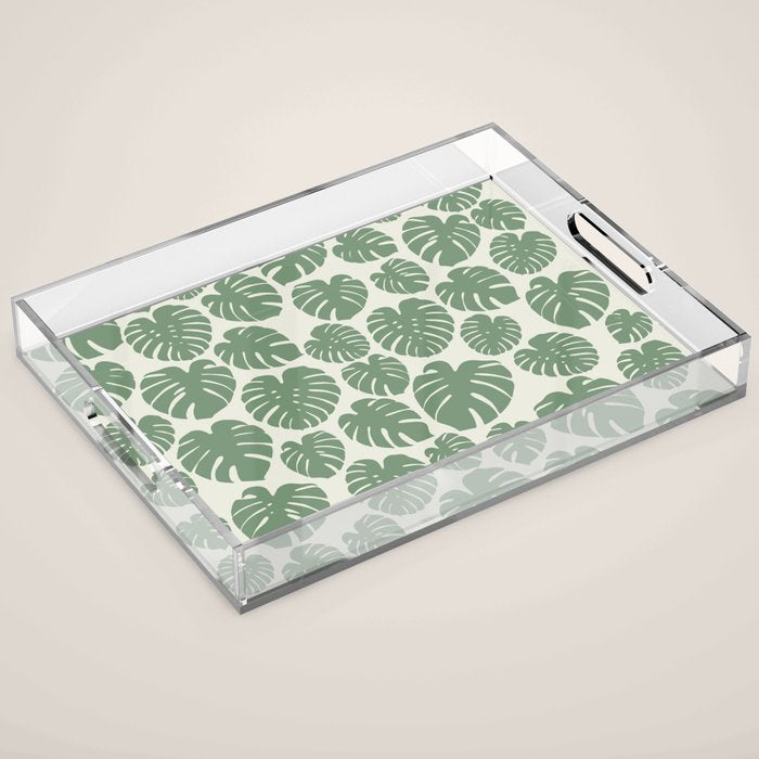 Monstera - Green Acrylic Tray Gallery Image 1