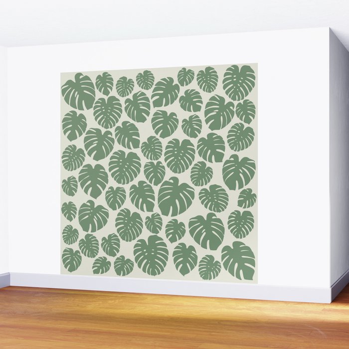Monstera - Green Wall Mural Gallery Image 2