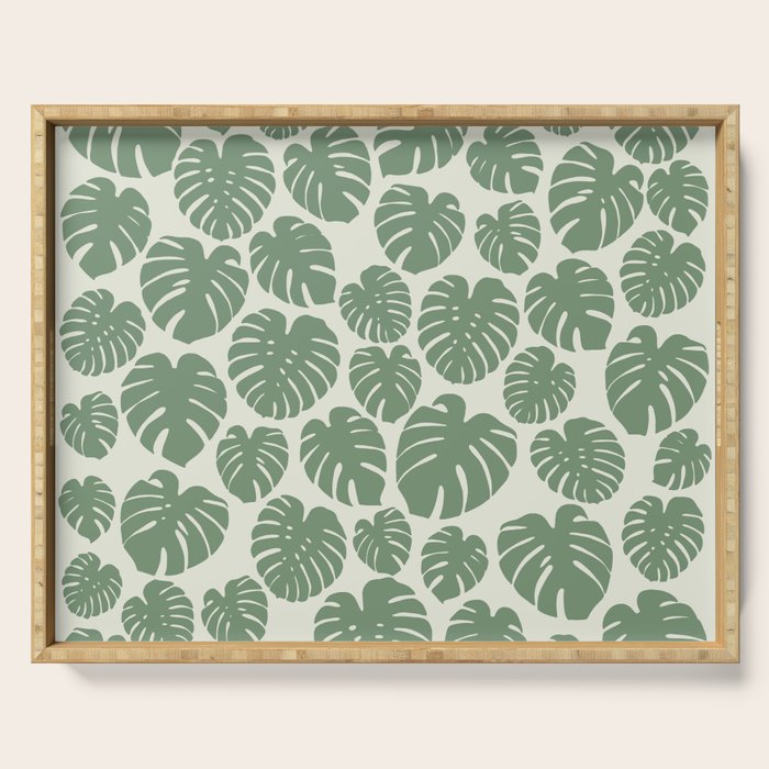 Monstera - Green Serving Tray Gallery Image 1