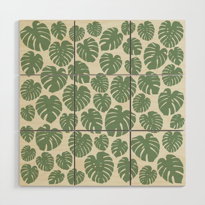 Monstera - Green Wood Wall Art Gallery Image 1