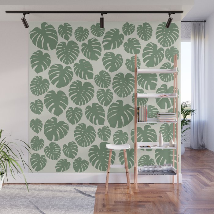 Monstera - Green Wall Mural Gallery Image 1