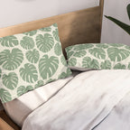 Monstera - Green Pillow Sham Gallery Image 2