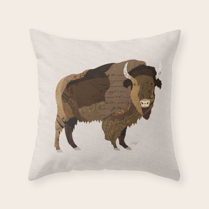Buffalo Collage Throw Pillow Gallery Image 1