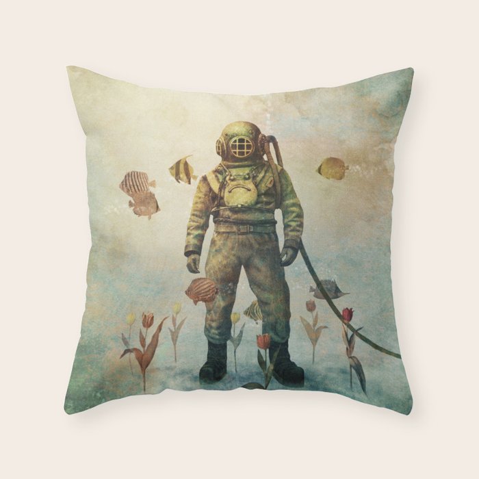 Deep Sea Garden  Throw Pillow Gallery Image 6