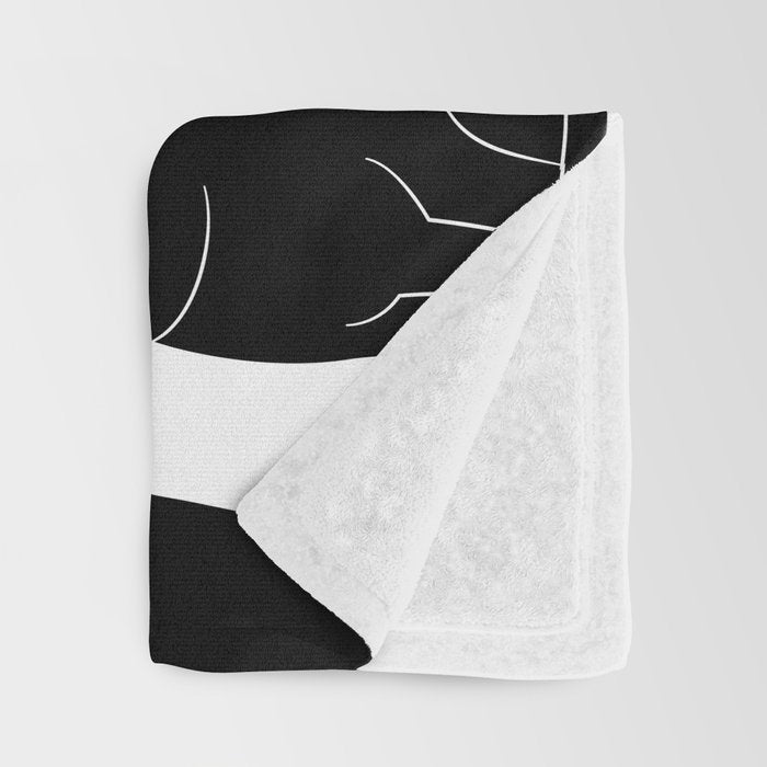 Funny black cat animal cartoon pattern Throw Blanket Gallery Image 3