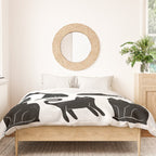 Funny black cat animal cartoon pattern Duvet Cover Gallery Image 3