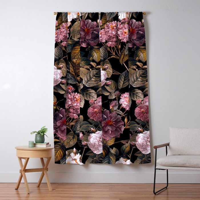 Autumn Winter Flowers IV Window Curtain Gallery Image 1
