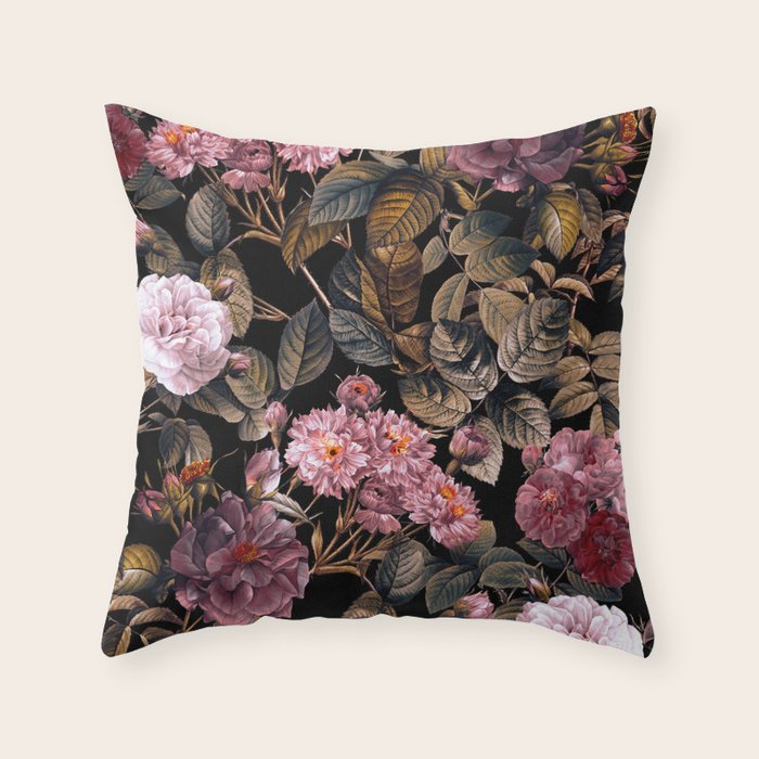 Autumn Winter Flowers IV Throw Pillow Gallery Image 1