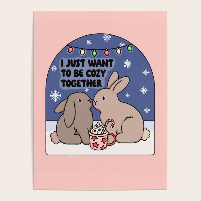 Cozy Winter Bunnies Poster Gallery Image 1