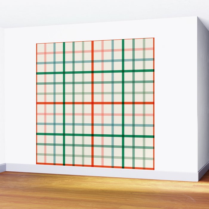 Simple Check - festive Wall Mural Gallery Image 2