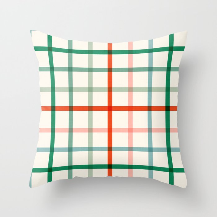 Simple Check - festive Throw Pillow Gallery Image 1