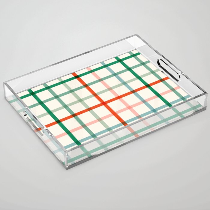 Simple Check - festive Acrylic Tray Gallery Image 1