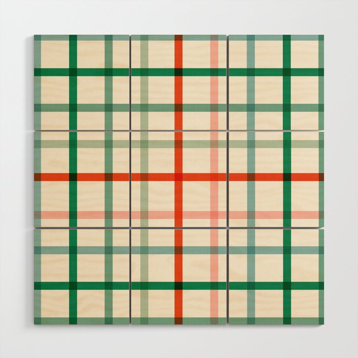 Simple Check - festive Wood Wall Art Gallery Image 1