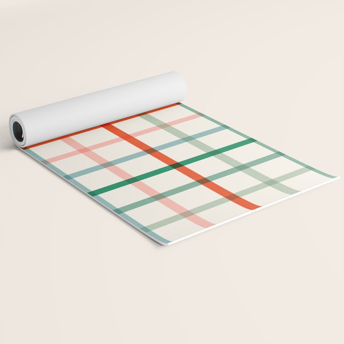 Simple Check - festive Yoga Mat Gallery Image 2