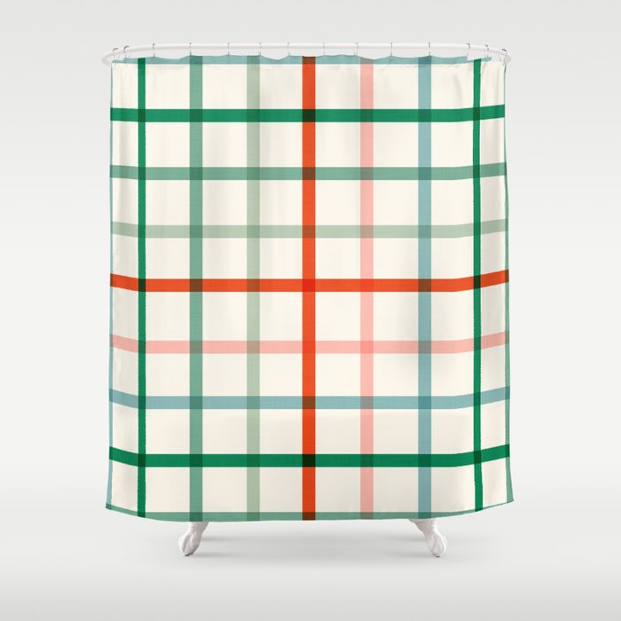 Simple Check - festive Shower Curtain Gallery Image 1