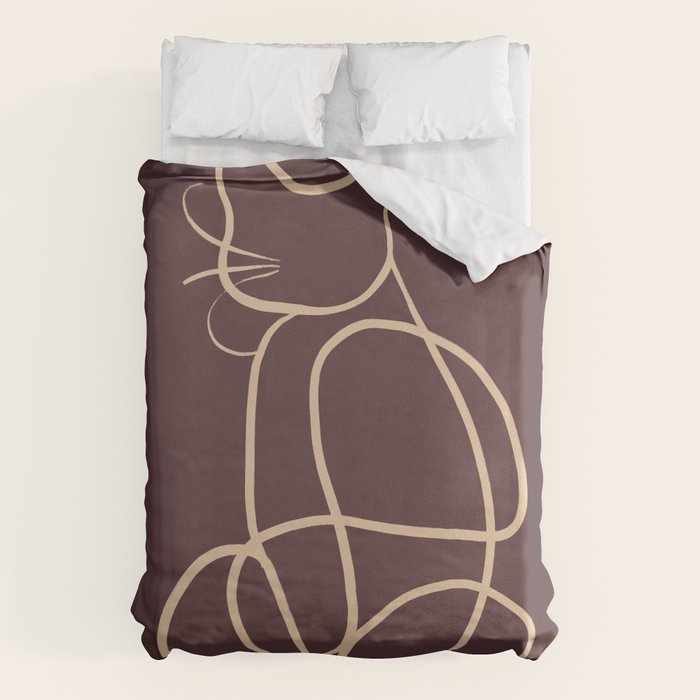 Abstract Line Art Cat 3 Duvet Cover Gallery Image 6